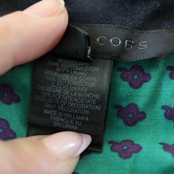 Marc Jacobs Black Green Floral Cropped Blazer Y2K Jacket Large Sequin Flower Sna - Picture 5 of 14